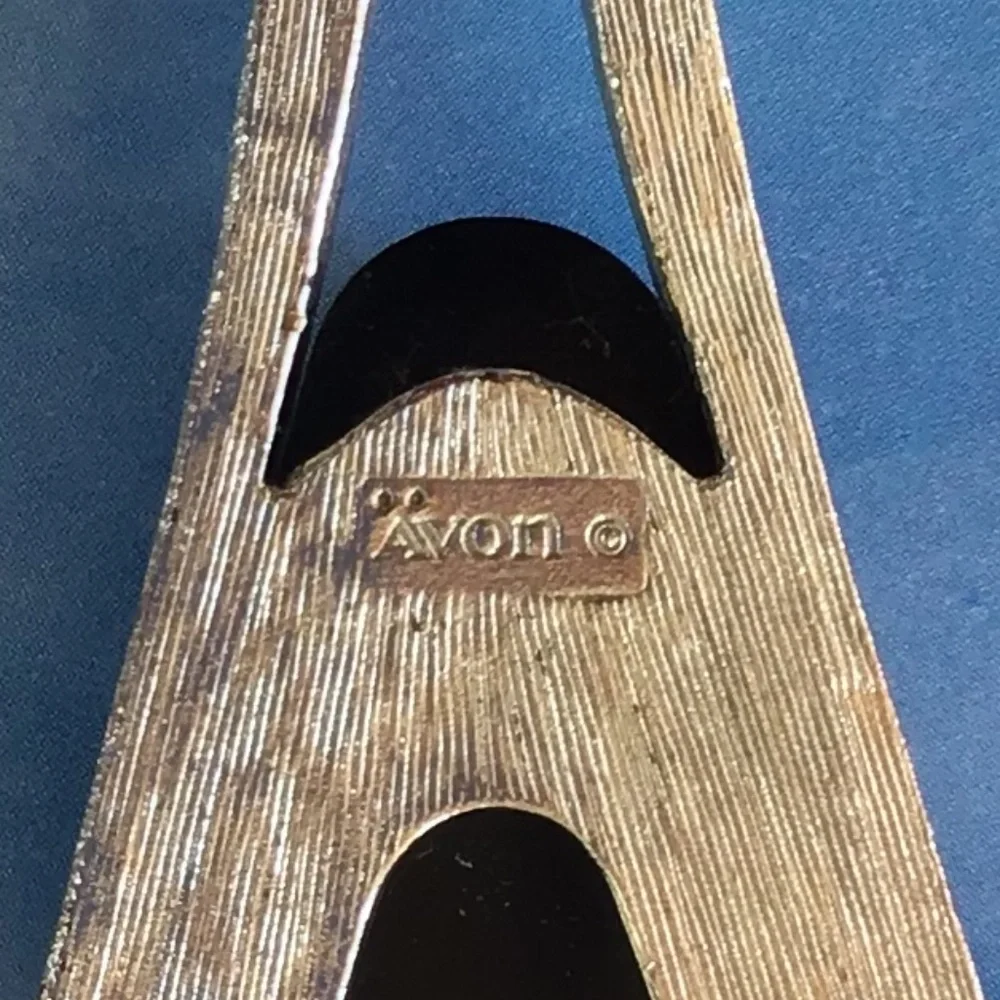 Vintage 1970’s Avon Silver Necklace with Ebony Teardrop Pendant - Picture 8 of 16